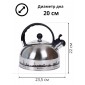 Чайник для плиты со свистком 2,8 л капсульное дно MALLONY MAL-CITY-01 с рисунком, меняет цвет при нагревании