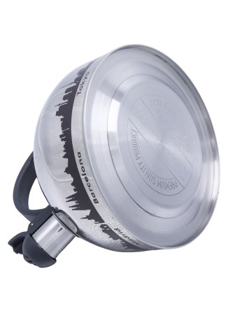 Чайник для плиты со свистком 2,8 л капсульное дно MALLONY MAL-CITY-01 с рисунком, меняет цвет при нагревании