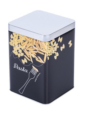 Банка для хранения металлическая с крышкой 1 л MALLONY "Макароны"