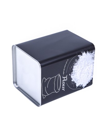 Банка для хранения металлическая с крышкой 1 л MALLONY "Мука" квадратная