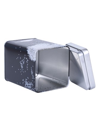 Банка для хранения металлическая с крышкой 1 л MALLONY "Рис" квадратная