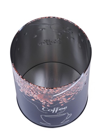 Банка для хранения металлическая с крышкой 0,9 л MALLONY "Кофе" круглая