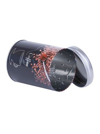 Банка для хранения металлическая с крышкой 0,9 л MALLONY "Кофе" круглая