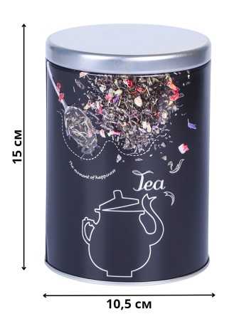 Банка для чая хранения сыпучих продуктов металлическая 0,9 л MALLONY "Чай" круглая