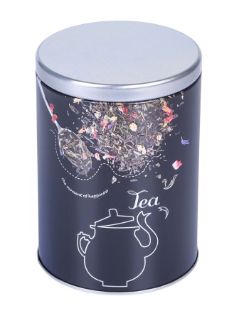 Банка для чая хранения сыпучих продуктов металлическая 0,9 л MALLONY "Чай" круглая