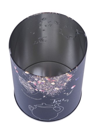 Банка для чая хранения сыпучих продуктов металлическая 0,9 л MALLONY "Чай" круглая