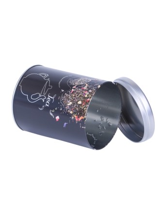 Банка для чая хранения сыпучих продуктов металлическая 0,9 л MALLONY "Чай" круглая