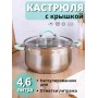 Кастрюля из нержавеющей стали 4,6 л с крышкой  Mallony MENTOLO для индукционной плиты