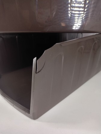 Уценка 22-2935 Комод пластиковый VIOLET Плетенка 035401, 4 секции, бежевый/коричневый