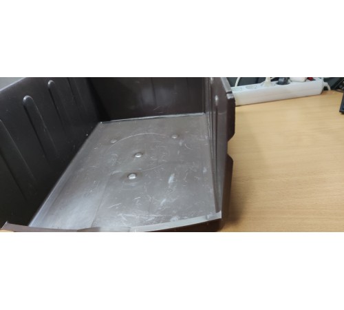Уценка 22-2935 Комод пластиковый VIOLET Плетенка 035401, 4 секции, бежевый/коричневый