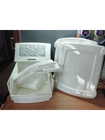 Уценка 23-1373 Комод пластиковый VIOLET Ажур 035326, 3 секции, белый