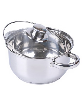 Пароварка 2,5 л из нержавеющей стали MALLONY MEDIANO двухуровневая, стеклянная крышка, индукция