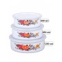Миски эмалированные с крышками набор 3 шт. MALLONY FAMILIA 600/ 850/ 1250 мл