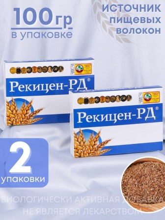 БАД Рекицен-РД 100 г общеукрепляющее средство, для очищения, клетчатка, набор 2 упаковки