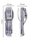 Мультитул туристический, набор складных столовых приборов ЭМИТРОН 6 в 1