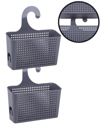 Органайзер подвесной для ванной VIOLET Лофт с петлей серый