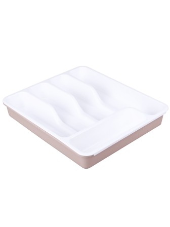 Лоток для столовых приборов раздвижной Violet белый/латте