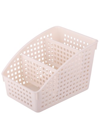 Органайзер для хранения со съемными перегородками VIOLET Лофт широкий 18х13,5х12 см, слоновая кость