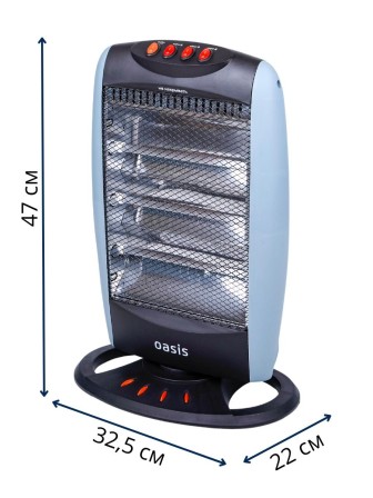 Инфракрасный обогреватель для дома Oasis IS-12P 1.2 кВт, поворотное основание
