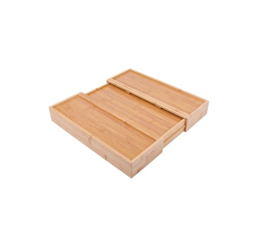 Лоток для столовых приборов раздвижной Mallony BAMBOO деревянный, 36х26(38)х5,5 см