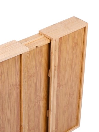 Лоток для столовых приборов раздвижной Mallony BAMBOO деревянный, 36х26(38)х5,5 см