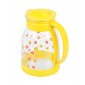 Кувшин для воды 1,8 л MALLONY BROCCA-1800 с крышкой, жаропрочное стекло, желтый в цветочек