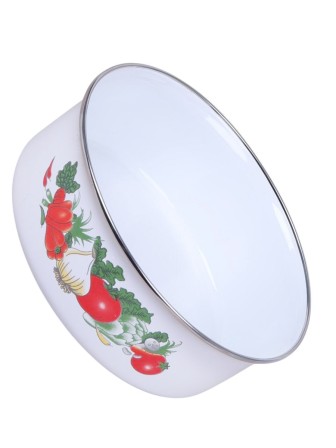 Миски эмалированные с крышками набор 3 шт. MALLONY FAMILIA "Овощи", 600/ 850/ 1250 мл