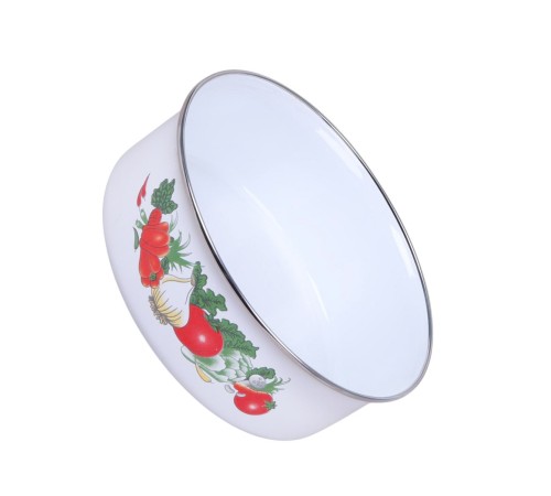 Миски эмалированные с крышками набор 3 шт. MALLONY FAMILIA "Овощи", 600/ 850/ 1250 мл