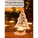 Подсвечник металлический белый "Елка со звездами" Омский свечной