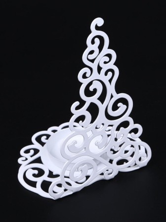 Подсвечник металлический белый "Елка гламурная" Омский свечной