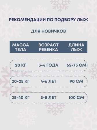 Лыжи детские Лыжики Пыжики Пингвинята 75см, с палками 75см