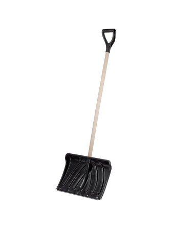 Лопата снеговая КРЕПЫШ с деревянным черенком
