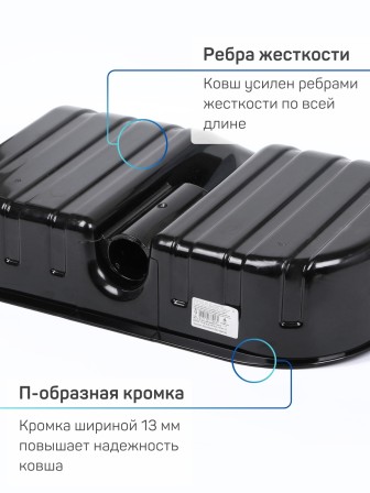 Лопата снеговая Эконом М5600 430*420мм, без черенка Альтернатива черная