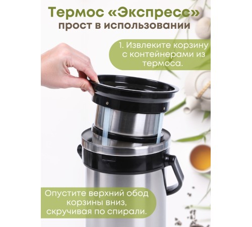 Термос "Экспресс" 2х0,6 л, тип SD, для готовых блюд, двухсекционный, широкое горло