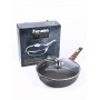 Сковорода Premium (mokko)  с026902 26см,съемн.ручка,стек.крышка