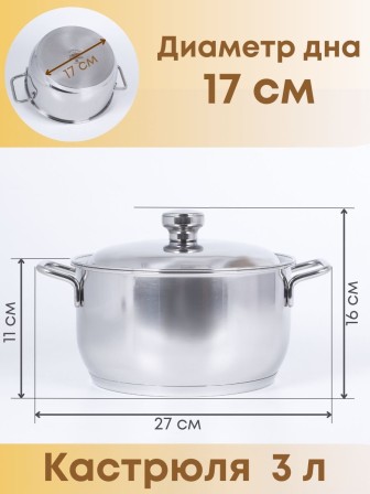 Набор посуды из нержавеющей стали Амет 6 предметов исполнение 1