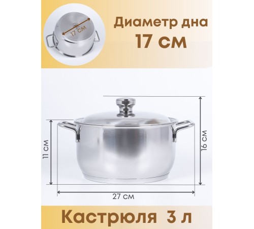 Набор посуды из нержавеющей стали Амет 6 предметов исполнение 1