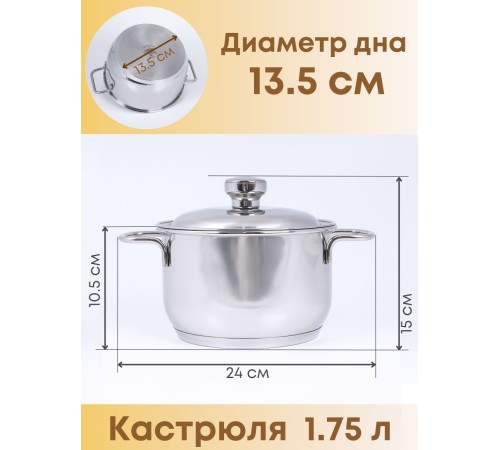 Набор посуды из нержавеющей стали Амет 6 предметов исполнение 1
