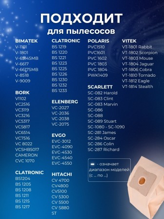 К-т пылесборников VESTA ER 03 5 шт. бумаж.