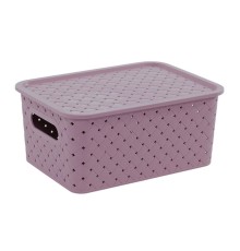 Корзинка "Береста" 3л 235х173х105мм с крышкой (сирень)