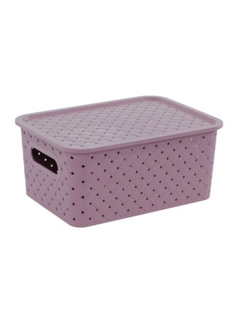 Корзинка "Береста" 3л 235х173х105мм с крышкой (сирень)