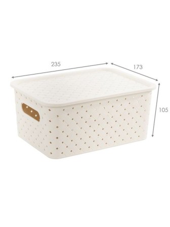 Корзинка "Береста" 3л 235х173х105мм с крышкой (слоновая кость)