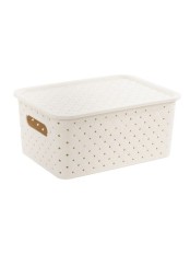 Корзинка "Береста" 3л 235х173х105мм с крышкой (слоновая кость)