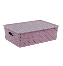 Корзинка "Береста" 7,5л 350х 245х105мм с крышкой (сирень)