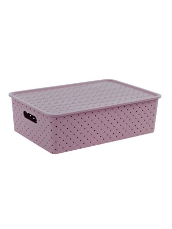 Корзинка "Береста" 7,5л 350х 245х105мм с крышкой (сирень)