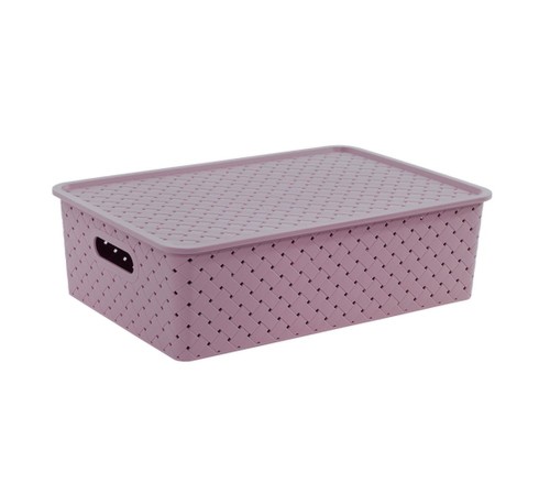 Корзинка "Береста" 7,5л 350х 245х105мм с крышкой (сирень)