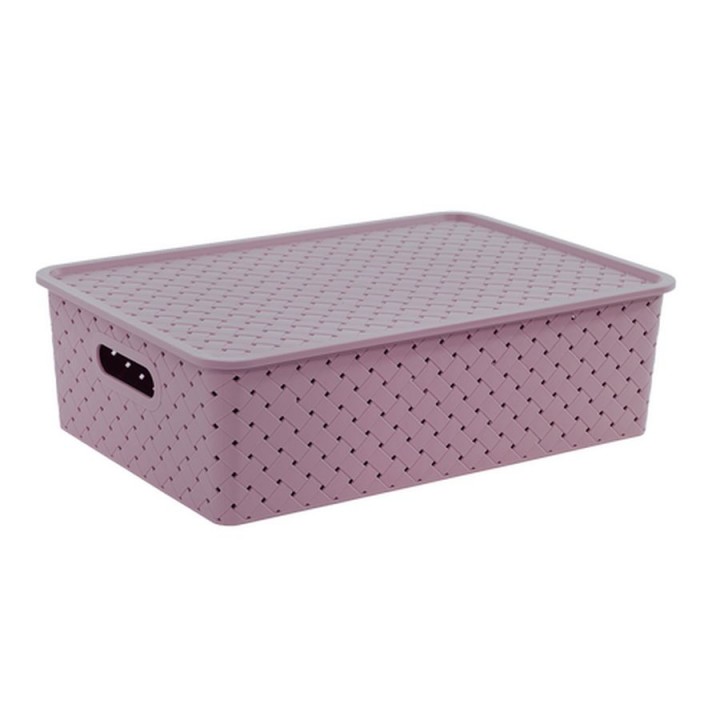 Корзинка "Береста" 7,5л 350х 245х105мм с крышкой (сирень)
