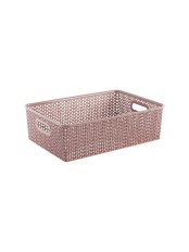 Корзинка "Вязь" 7,5л 350х245х105мм (розовый нюд) 