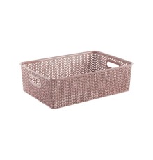 Корзинка "Вязь" 7,5л 350х245х105мм (розовый нюд) 