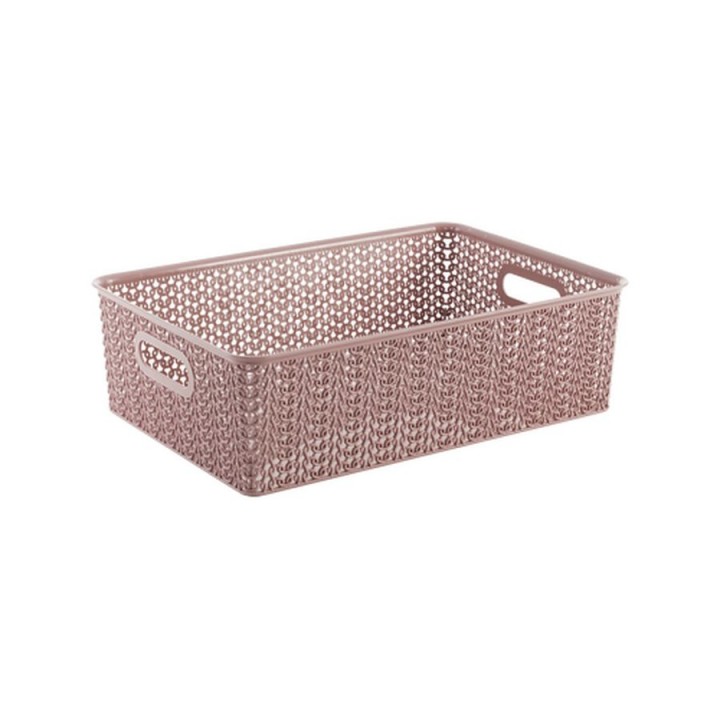 Корзинка "Вязь" 7,5л 350х245х105мм (розовый нюд) 